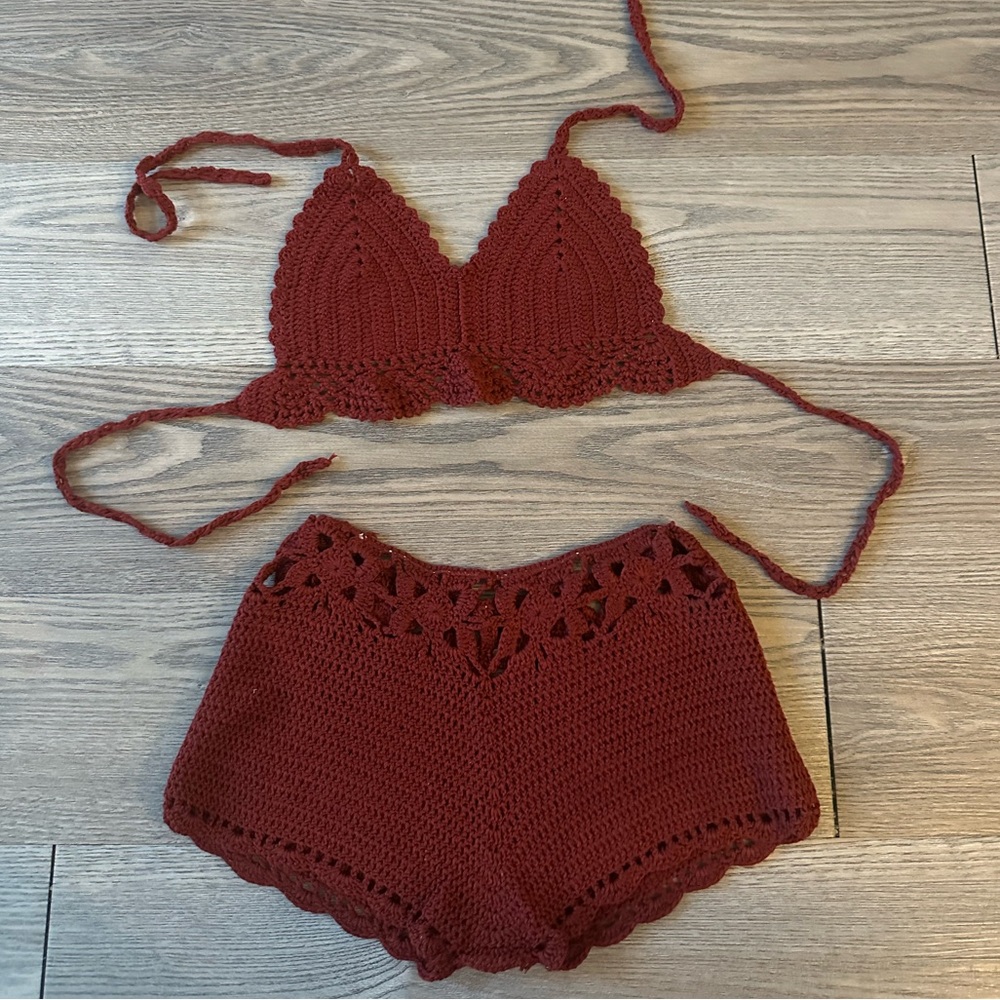 Hand knit bikini two piece set bought in Panama 🇵🇦